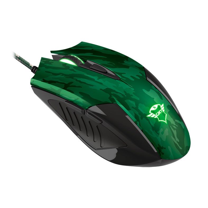 Kit Mouse e Mousepad Trust GXT 781 Rixa Camuflado Verde, T23611
