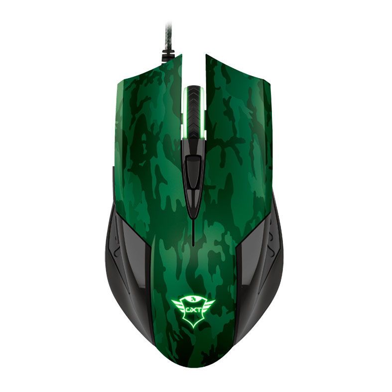 Kit Mouse e Mousepad Trust GXT 781 Rixa Camuflado Verde, T23611