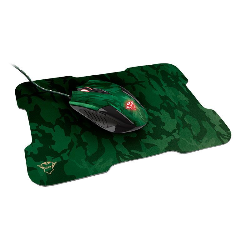 Kit Mouse e Mousepad Trust GXT 781 Rixa Camuflado Verde, T23611