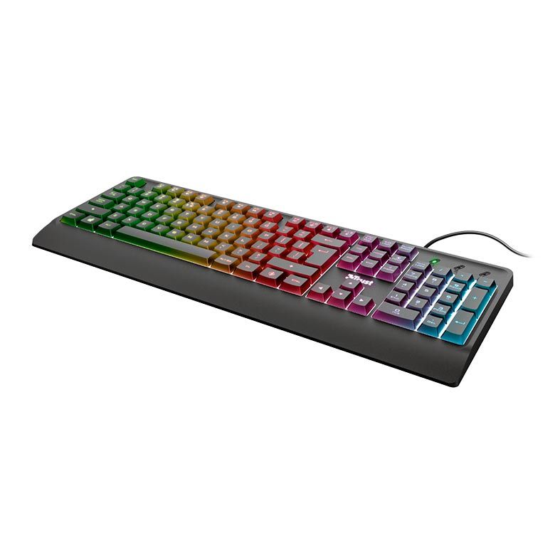 Teclado Gamer Trust Ziva Led Multicolorida Preto, T23697