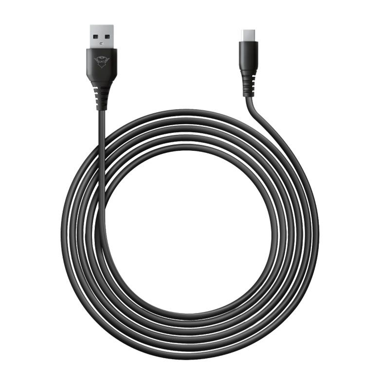 Cabo USB-A Para USB-C Trust GXT 226, Para PS5, 3m, Preto, T24168