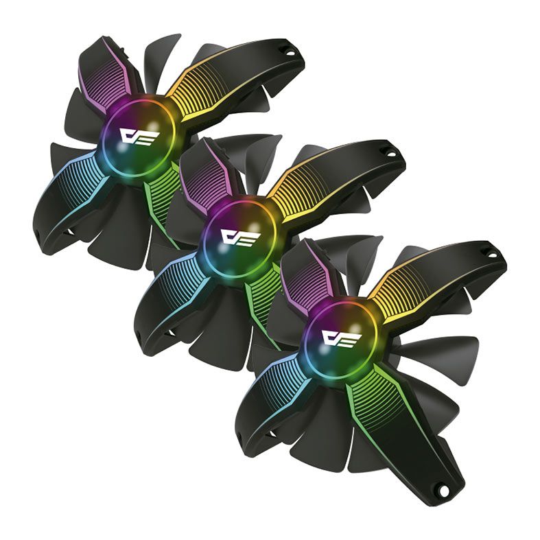 Kit Ventoinha Aigo Darkflash Talon Pro, 3x120mm, RGB, Com Controladora, TALON-PRO-3IN1