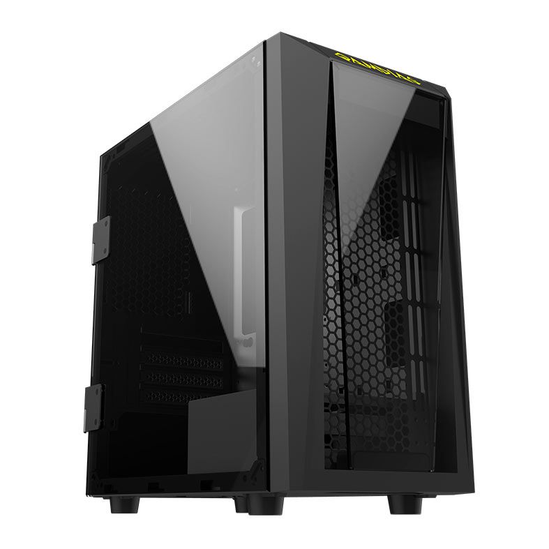Gabinete Gamer Gamdias Talos E1, Mini-Tower, Lateral de Vidro, Preto, TALOS-E1 S/FANS