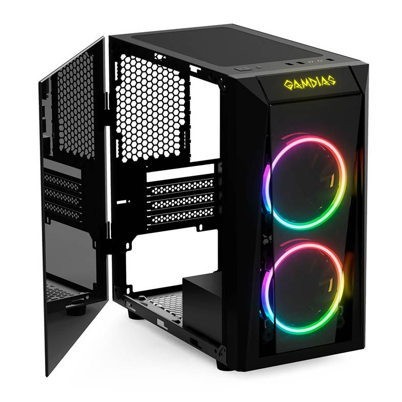 Gabinete Gamer Gamdias Talos E1 RGB Lateral/Frontal Vidro Temp, TALOS-E1