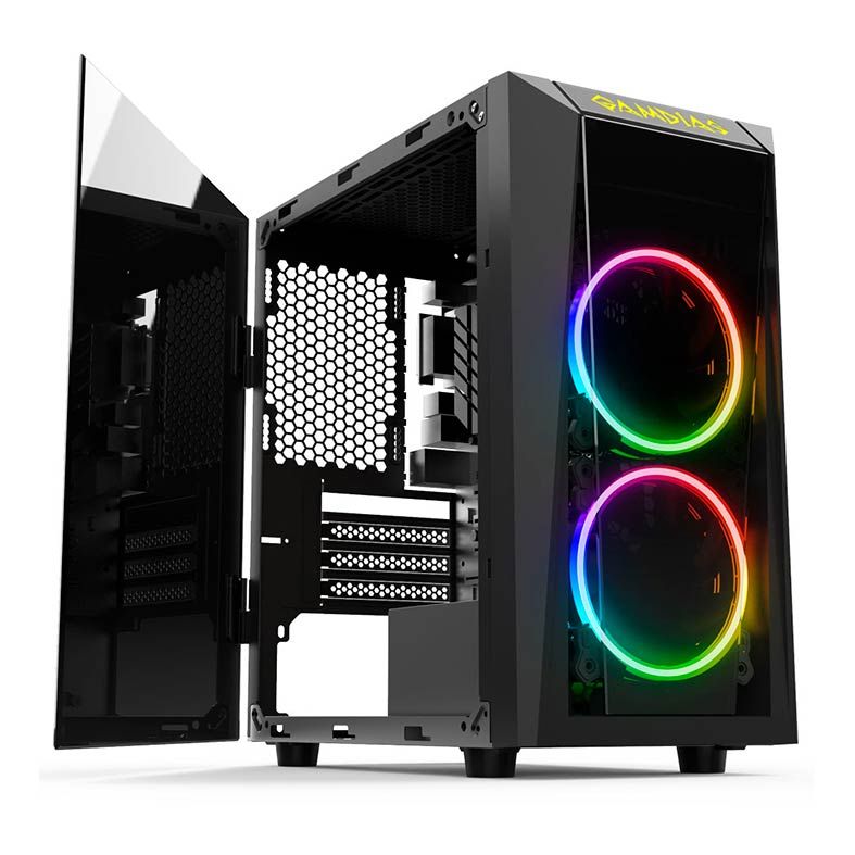 Gabinete Gamer Gamdias Talos E1 RGB Lateral/Frontal Vidro Temp, TALOS-E1