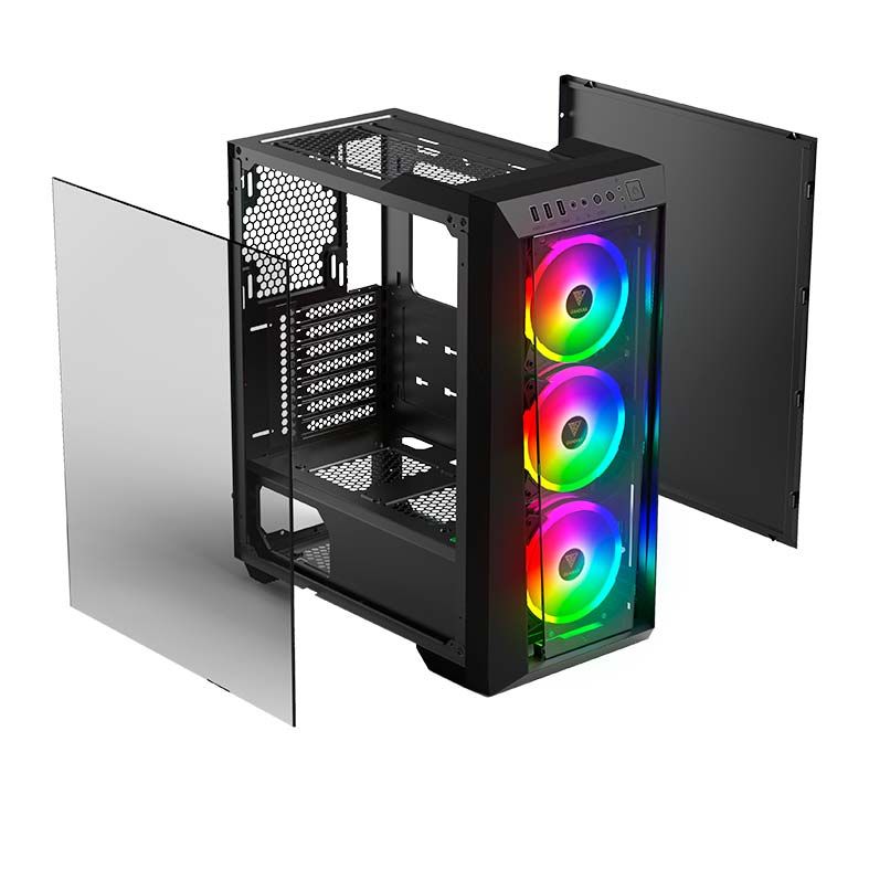 Gabinete Gamer Gamdias Talos M1 Lite Lateral Vidro Temp Preto, TALOS-M1 LITE