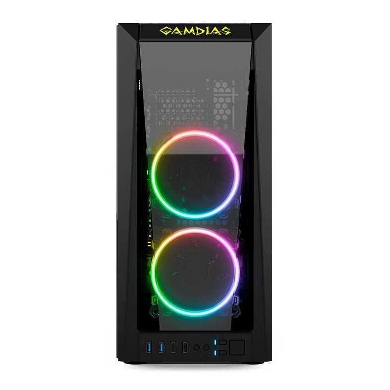 Gabinete Gamer Gamdias Talos M1A RGB Lateral/Frontal Vidro Temp, TALOS-M1A