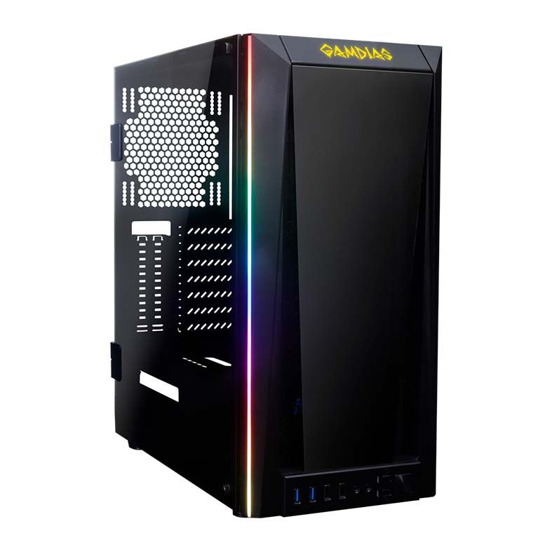 Gabinete Gamer Gamdias Talos M1B Lateral/Frontal Vidro Temp Preto, TALOS-M1B
