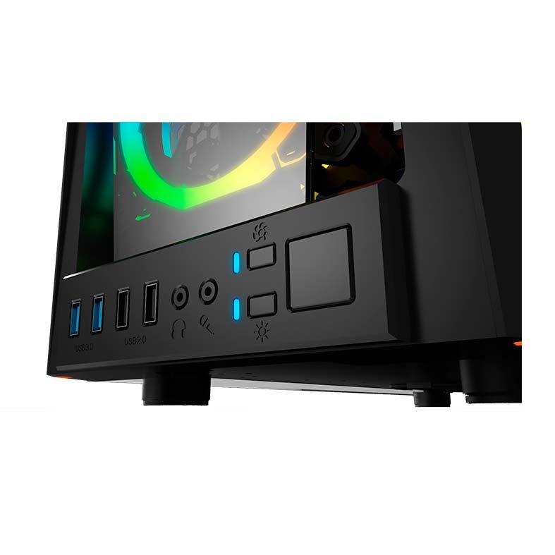 Gabinete Gamer Gamdias Talos M1B Lateral/Frontal Vidro Temp Preto, TALOS-M1B