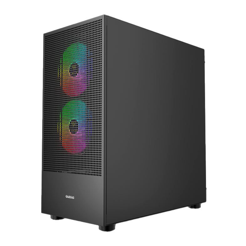 Gabinete Gamer Gamdias Talos E3 Mesh Elite, RGB, Mid-Tower, Lateral De Vidro, Com 3 Fans, Preto, TALOSE3-MESH-ELITEBK