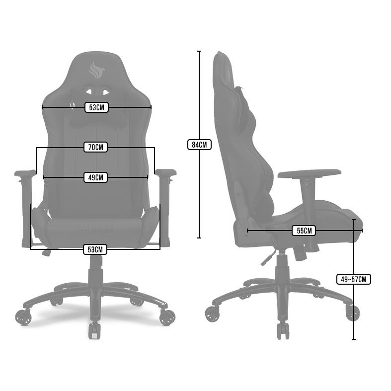 Cadeira Gamer Pichau Taurus, Preta, PG-TAU-BLK01