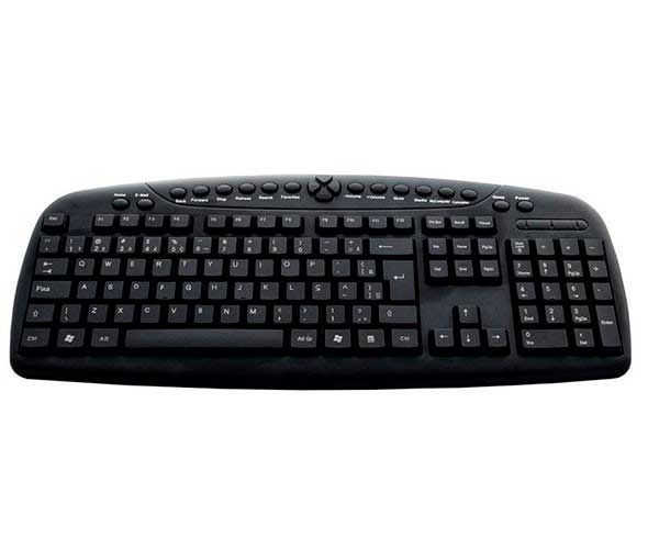 Teclado Multi Super Multimidia Preto USB, TC081