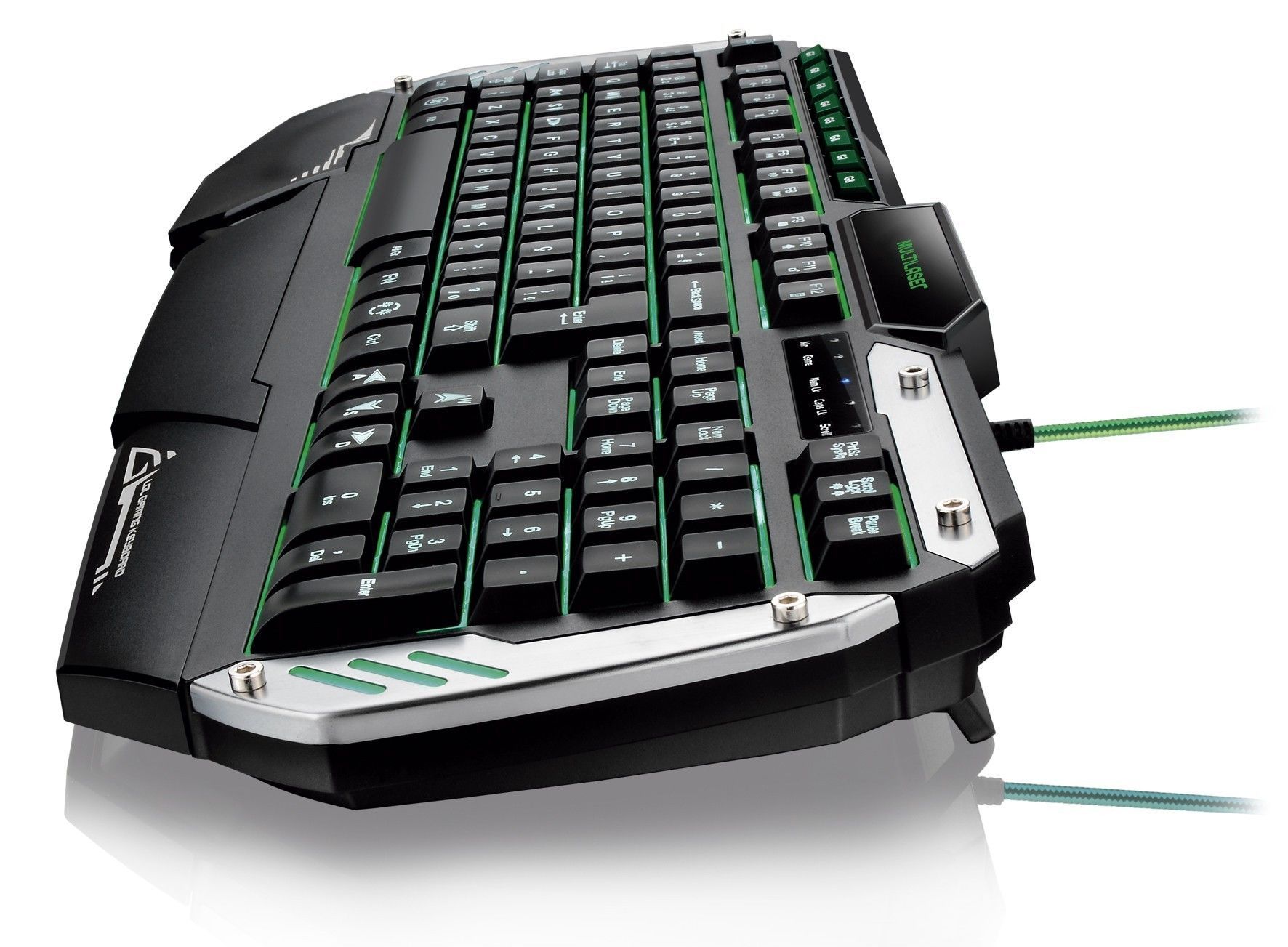 Teclado Gamer Multi Metal War Preto/Prata, TC189