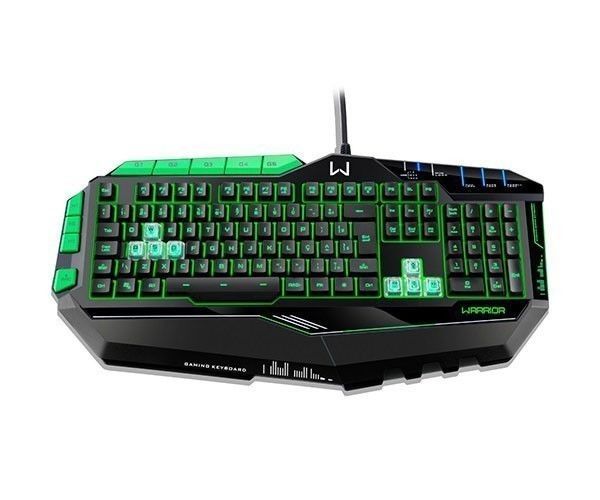 Teclado Gamer Multi Warrior LED Multicolor Preto/Verde, TC199