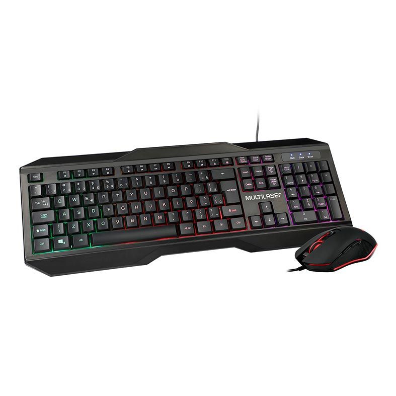 Kit Teclado Mouse Gamer Multi 2400DPI 7 Cores, TC239