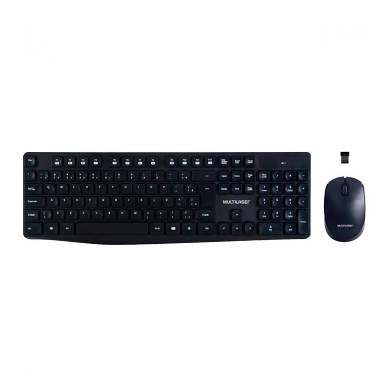 Kit Teclado e Mouse Multi Sem Fio Preto, TC244