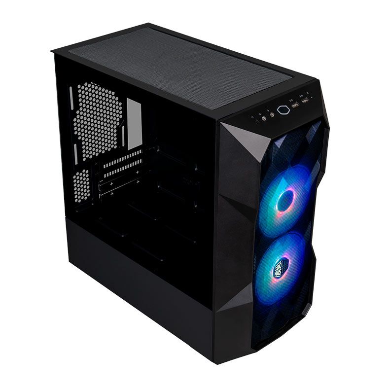 Gabinete Cooler Master Masterbox TD300 Mesh, ARGB, Mini-Tower, Lateral de Vidro, Preto, TD300-KGNN-S00