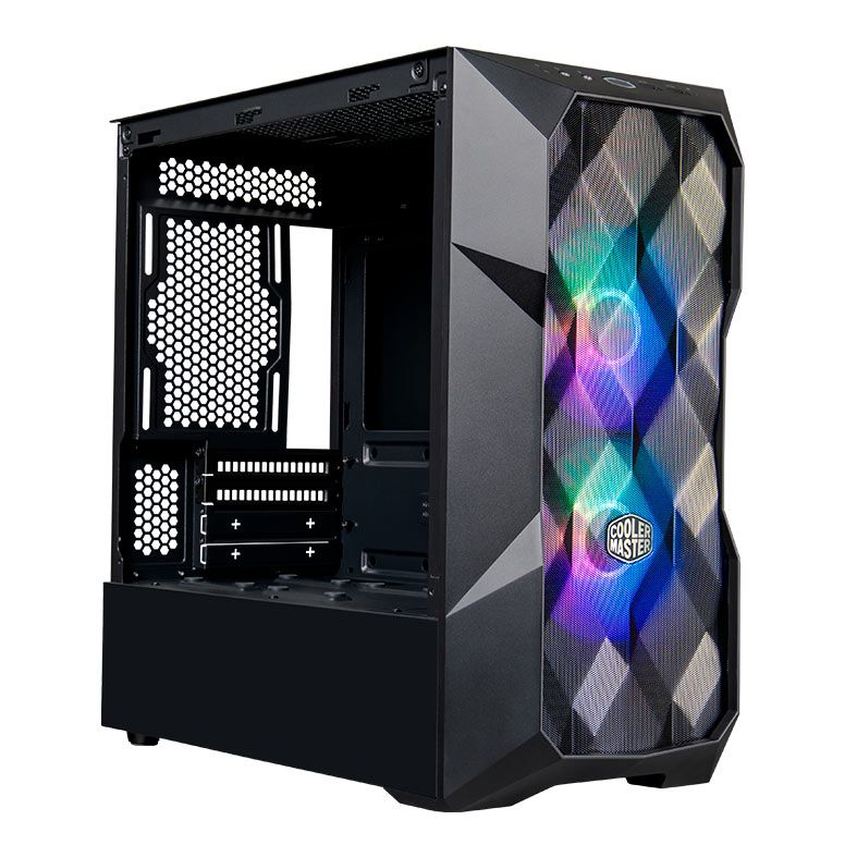 Gabinete Cooler Master Masterbox TD300 Mesh, ARGB, Mini-Tower, Lateral de Vidro, Preto, TD300-KGNN-S00
