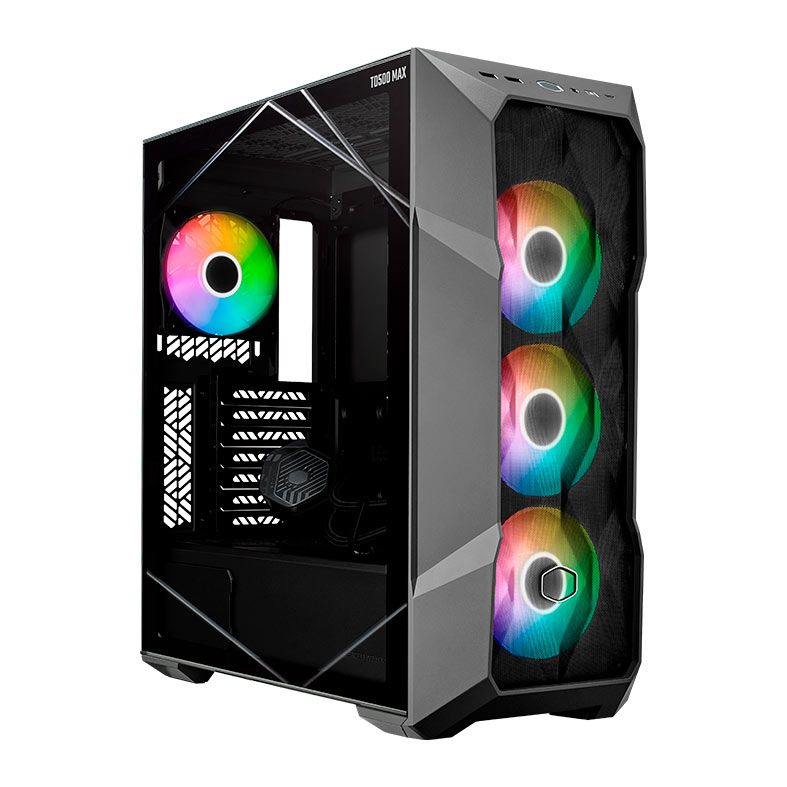 Gabinete Gamer Cooler Master TD500 Max, ARGB, Fonte GX II 850W Gold, Com Water Cooler 360 Atmos, Com 1 Fan, Preto, TD500V2-MGNN85-SL0