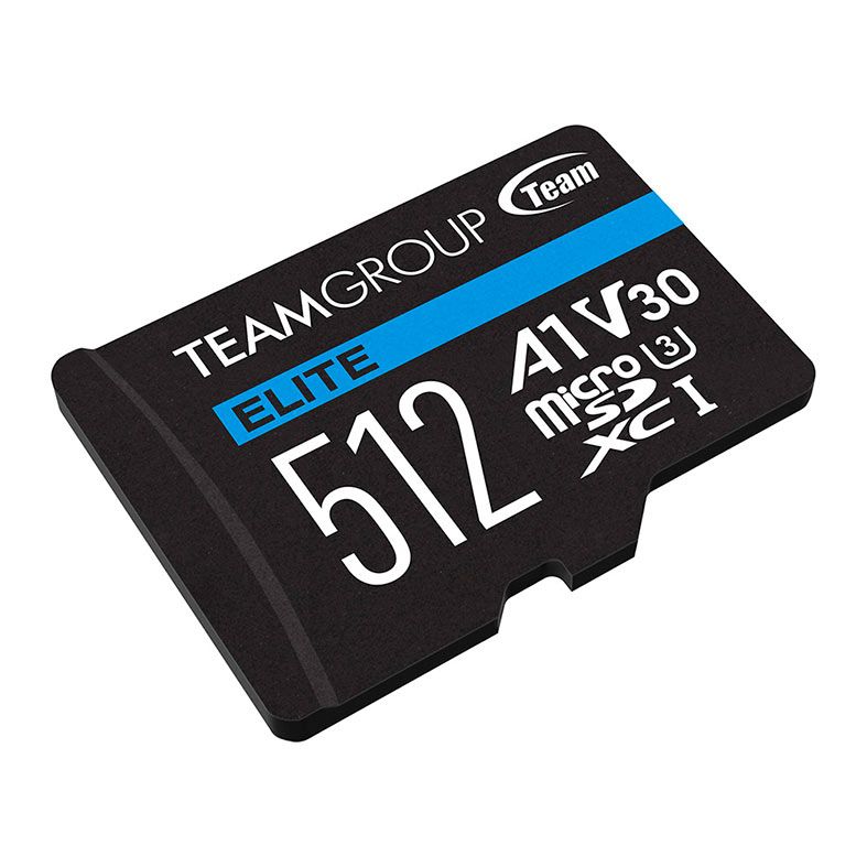 Cartao de Memoria Team Group A1, 512GB, MicroSDXC, UHS-I, Com Adaptador, V30, TEAUSDX512GIV30A103