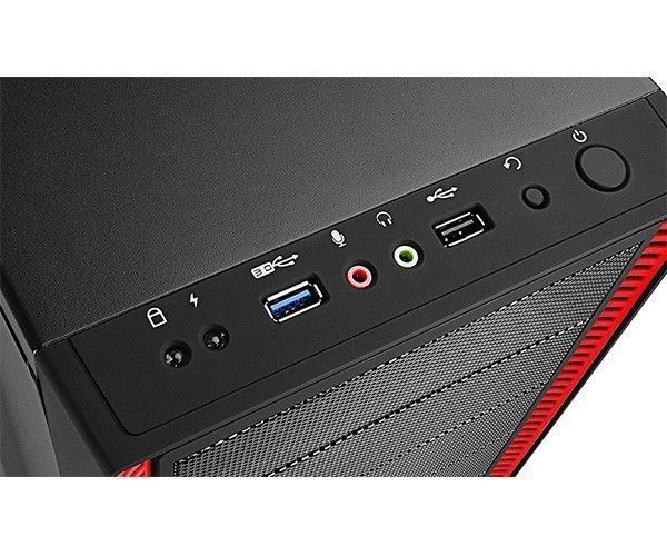 Gabinete DeepCool Tesseract SW Red com Janela, DP-ATX-TSRBKRD