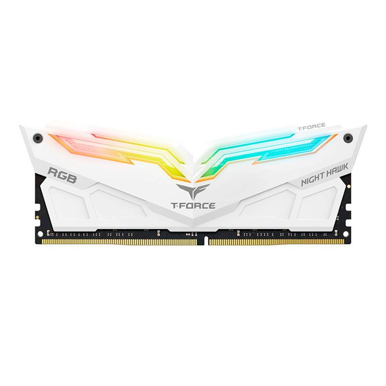 Memoria Team Group T-Force Night Hawk 8GB 1x8 DDR4 3000MHz Branca RGB, TF2D48G3000HC16C01
