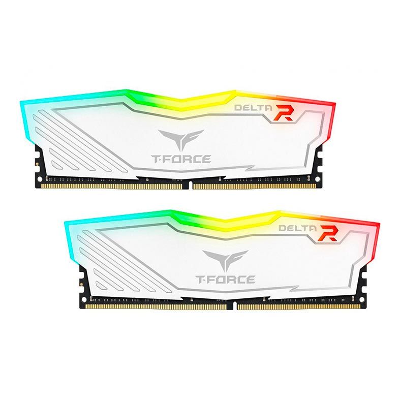 Memoria Team Group T-Force Delta 16GB (2x8) 2666MHz DDR4 Branco LED RGB, TF4D416G2666HC15BDC01