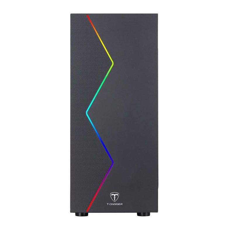 Gabinete Gamer T-Dagger P03B, RGB, Mid Tower, Lateral de Acrilico, Preto, TGC-P03B