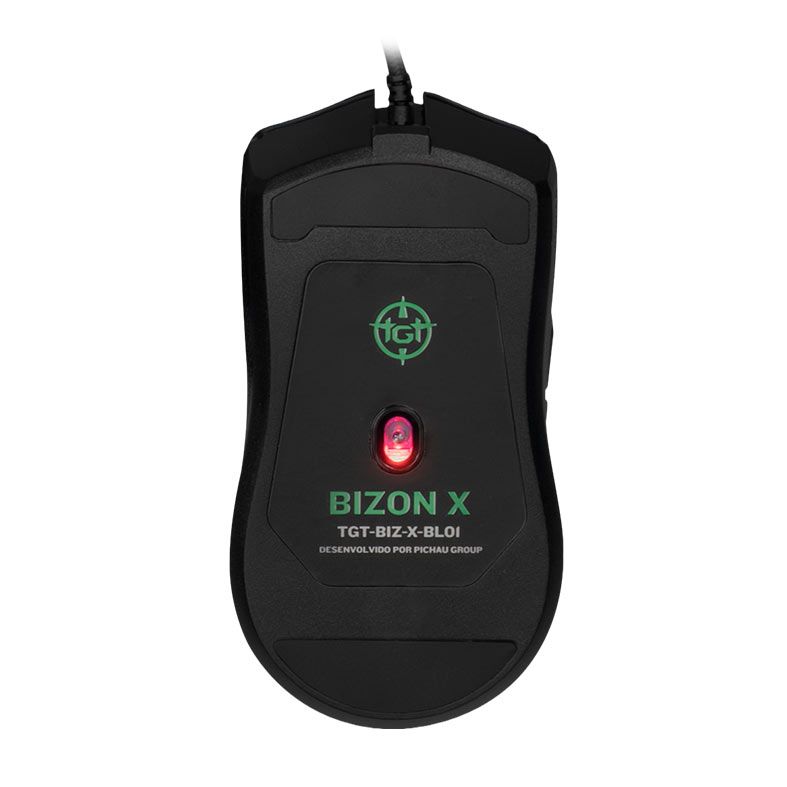 OPENBOX Mouse Gamer TGT Bizon X, Rainbow, 7200DPI, 6 Botoes, Preto, TGT-BIZ-X-BL01