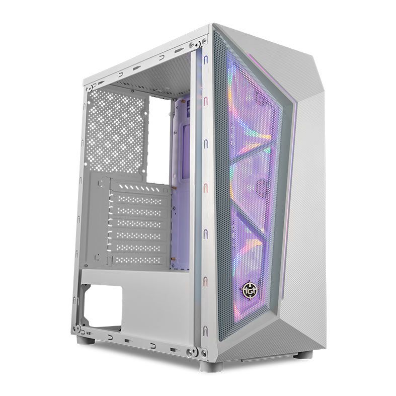 Gabinete Gamer TGT Carbon, Rainbow, Mid-Tower, Lateral de Vidro, Branco, TGT-CBN-WH01