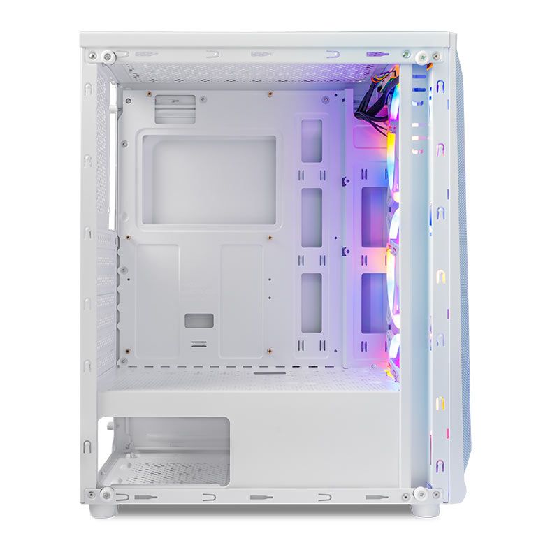 Gabinete Gamer TGT Carbon, Rainbow, Mid-Tower, Lateral de Vidro, Branco, TGT-CBN-WH01