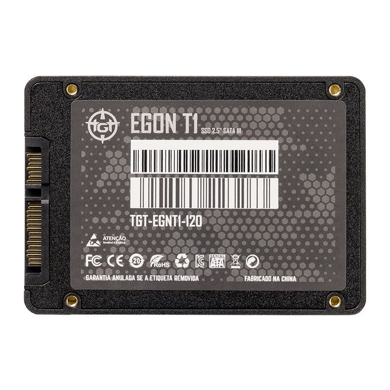 SSD TGT Egon T1, 120GB, Sata III 6GB/s, Leitura 500MB/s, Gravacao 370MB/s, TGT-EGNT1-120
