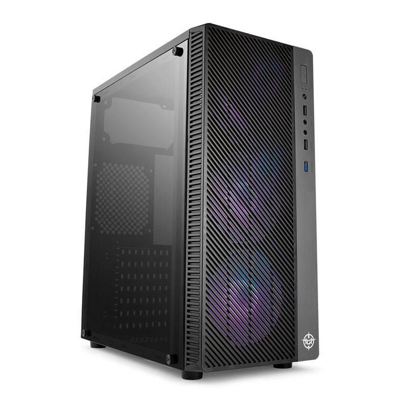 Gabinete Gamer TGT F-22 Lateral De Acrilico Preto, TGT-F22-RGB01