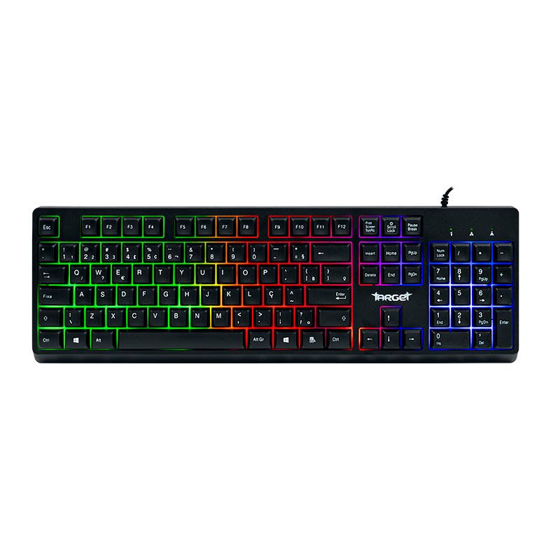 Combo Gamer TGT Fal, Rainbow, Teclado ABNT2, Mouse 1500DPI, Mousepad Pequeno, TGT-FAL-RBW02
