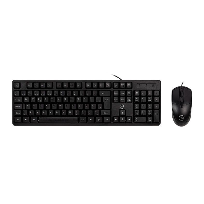 Kit Teclado e Mouse Office TGT GR100, ABNT2, 1200DPI, Preto, TGT-GR100-BK01