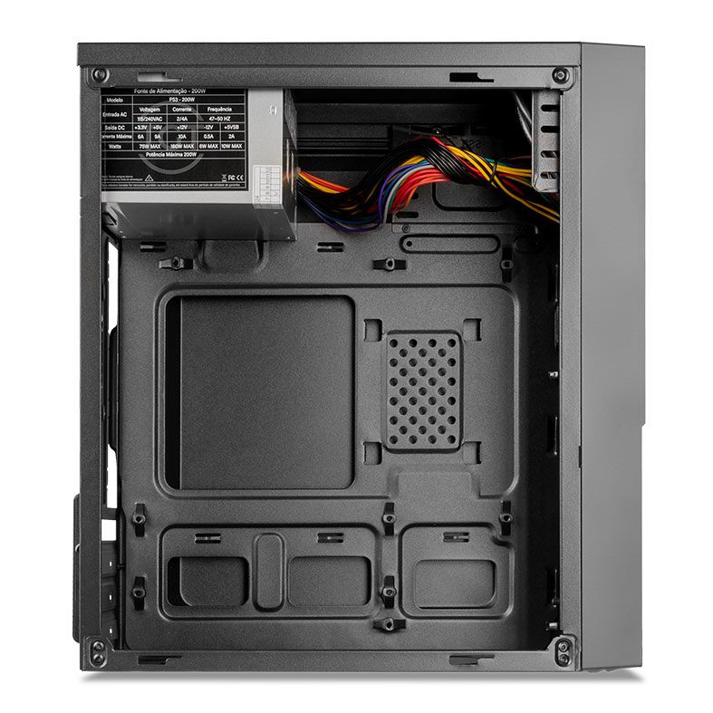 Gabinete TGT H100, Com Fonte 200W, Preto, TGT-H100PSU-BK