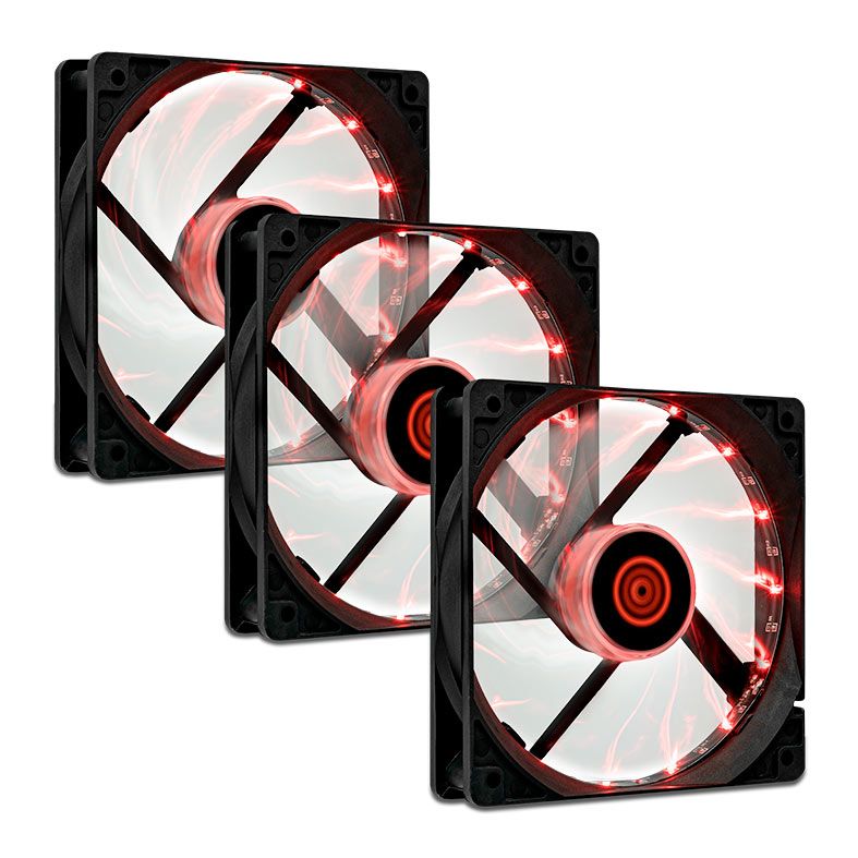 Kit Ventoinhas TGT Hawker, 3x120mm, Vermelho, TGT-HAWKER3-RD01