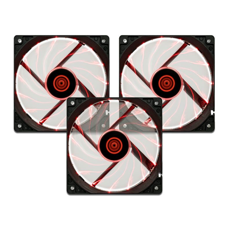 Kit Ventoinhas TGT Hawker, 3x120mm, Vermelho, TGT-HAWKER3-RD01