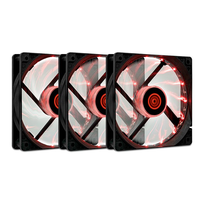 Kit Ventoinhas TGT Hawker, 3x120mm, Vermelho, TGT-HAWKER3-RD01