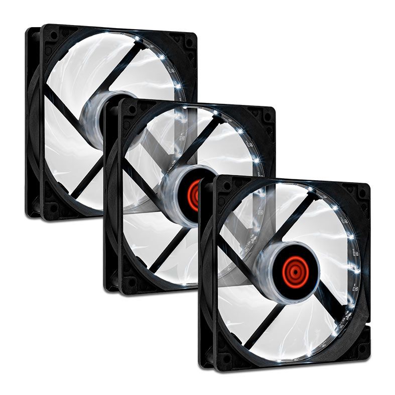 Kit Ventoinhas TGT Hawker, 3x120mm, Branco, TGT-HAWKER3-WT01