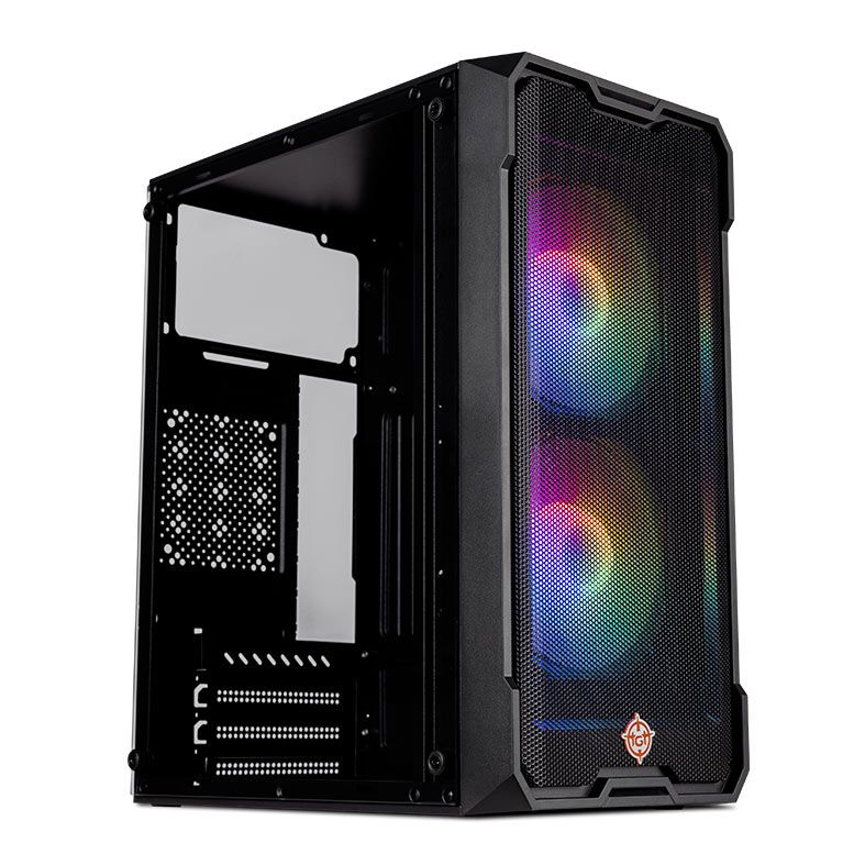 Gabinete Gamer TGT Jester, Lateral de Vidro, Com 2 Ventoinhas, Preto, TGT-JSR-BKGF01