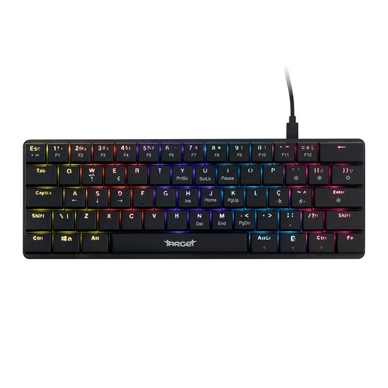 Kit TGT Pro 3x1, Rainbow, Teclado Mecanico ABNT2, Mouse 3600 DPI, Mousepad 200x180x3, TGT-KPRO-01-BK