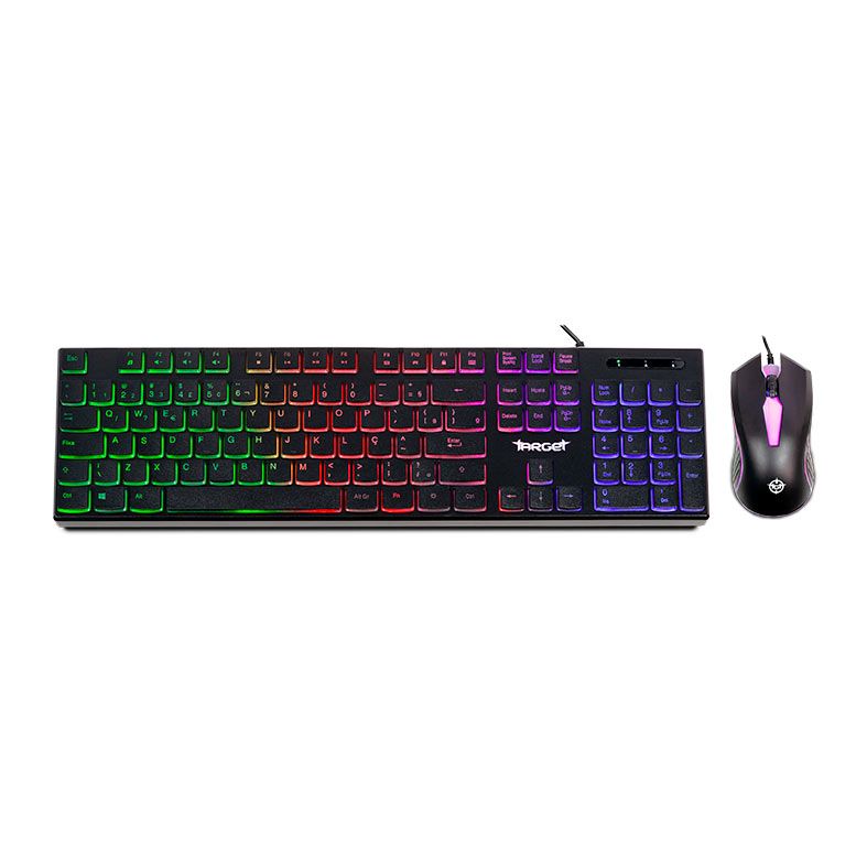 OPENBOX Kit Teclado e Mouse TGT Leopard 2, Rainbow, 1200 DPI, ABNT2, Preto, TGT-LP2-RBW01