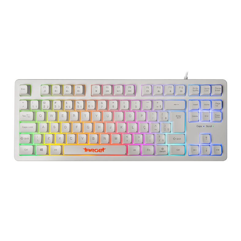 OPENBOX Teclado Gamer TGT M90B, Rainbow, ABNT2, Branco, TGT-M90B-RBW01