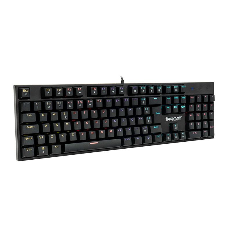 Teclado Mecanico Gamer TGT Sherman, Rainbow, ABNT2, Switch Azul, Preto, TGT-SHR-RBW01
