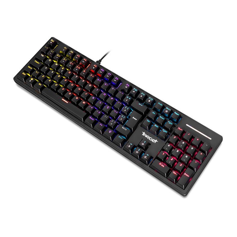 OPENBOX Teclado Mecanico TGT Sherman V3, Rainbow, ABNT2, Switch Huano Azul, Preto, TGT-SHR-RBW03
