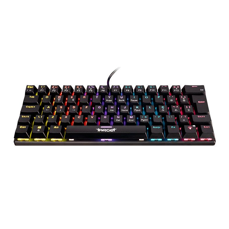 OPENBOX Teclado Mecanico TGT Sherman V3 C1, Rainbow, ABNT2, Switch Marrom, Preto, TGT-SHRC-BR01