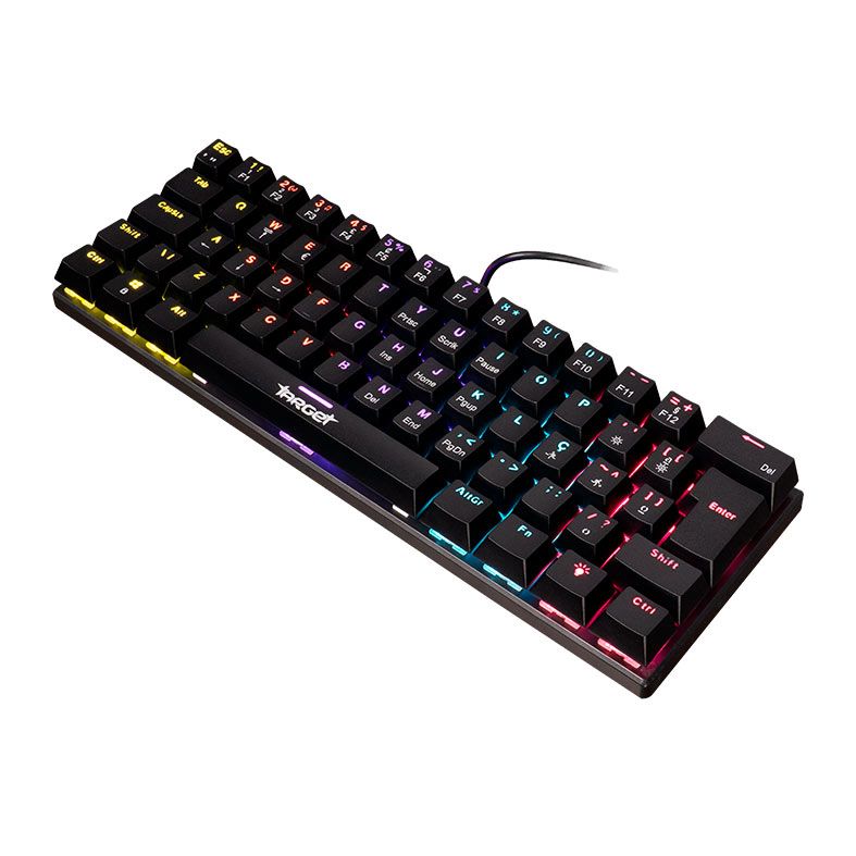 OPENBOX Teclado Mecanico TGT Sherman V3 C1, Rainbow, ABNT2, Switch Marrom, Preto, TGT-SHRC-BR01