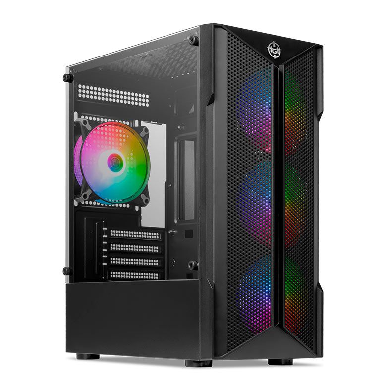 Gabinete Gamer TGT Skylancer V2, Mid-Tower, Lateral De Vidro, Com 4 Fans, Preto, TGT-SKLV2-BK-4F