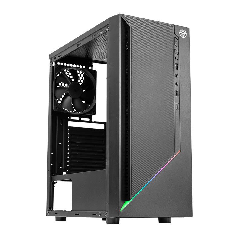 Gabinete Gamer TGT Stalker, RGB, Mid-Tower, Lateral Acrilico, Com 3 Fans, Preto, TGT-SKR-RGB01